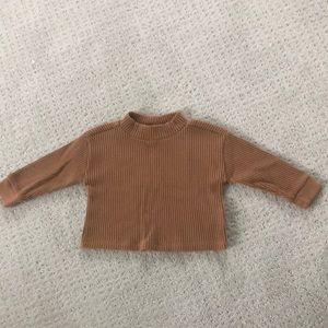 Toddler waffle mock neck shirt